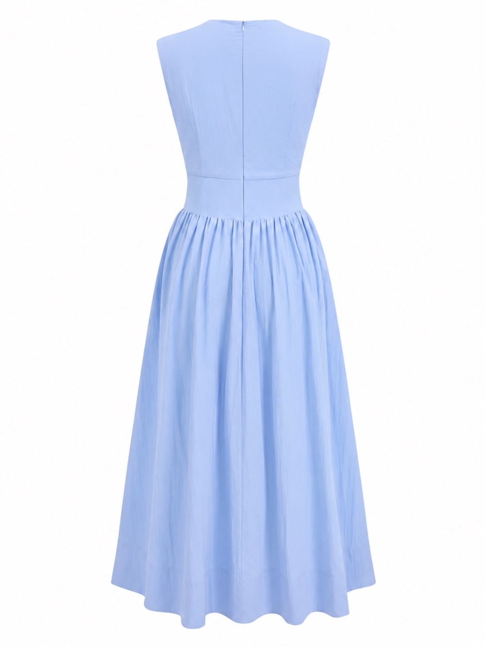 Light Blue Sleeveless Maxi Dress with Waist Detail - Picture 6 of 7